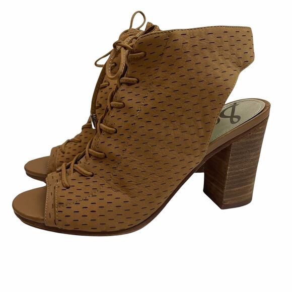 Sam Edelman Ennette Lace Up Open Toe Block Heel Sz. 6.5 Hippie Cottage Boho - Picture 2 of 12